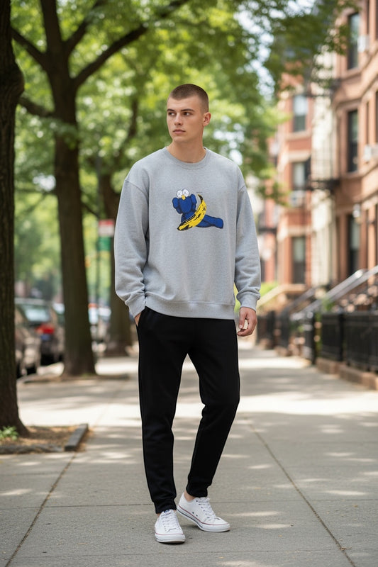 Kaws Grey Cookie Monster x Andy Warhol Sweatshirt